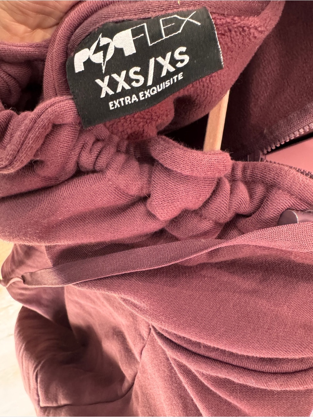 POPFLEX game day Oversized Plum Half-Zip Hoodie Dress - Picture 6 of 9
